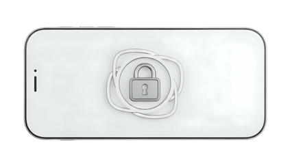Smartphone with lock icon on screen.