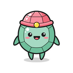 Obraz premium Cute Cartoon Turtle Character Illustration