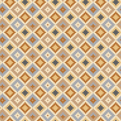 Traditional Knit Sweater Pattern Vector, Seamless Earth Tone Design for Fashion and Textile