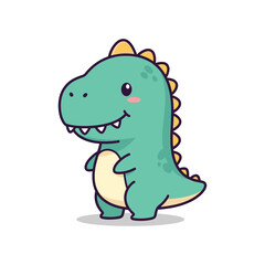 Fototapeta premium Adorable Cartoon Dinosaur Illustration for Kids