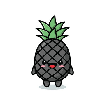 Cute Cartoon Pineapple Character Illustration