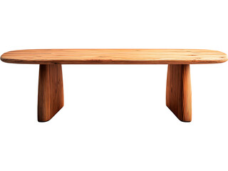 Fototapeta premium Elegant wooden dining table isolated on transparent background. Perfect for interior design projects, furniture catalogs, and home decoration visuals.