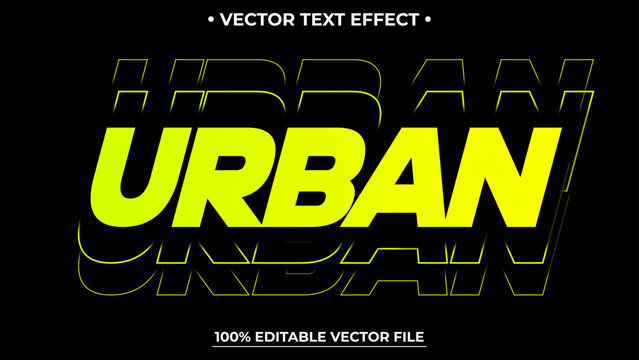 Urban Editable Text Effect, Editable Font Modern Style Theme