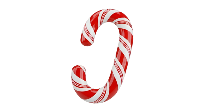Red and White Striped Candy Cane 3. - Powered by Adobe
