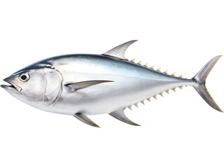 Fototapeta premium Whole tuna fish isolated on transparent background. Ideal for seafood markets, fishing graphics, and culinary illustrations.