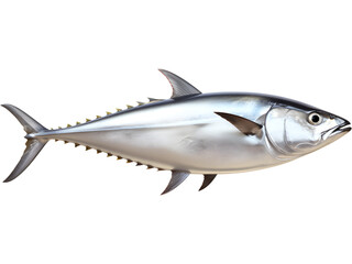 Whole tuna fish isolated on transparent background. Ideal for seafood markets, fishing graphics, and culinary illustrations.