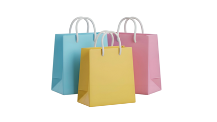 Colorful Shopping Bags with Handles.