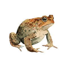 Naklejka premium Detailed Watercolor Toad Illustration Amphibian Wildlife Art.