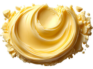 Creamy butter swirl isolated on transparent background. Perfect for dairy branding, baking visuals, and food texture designs.