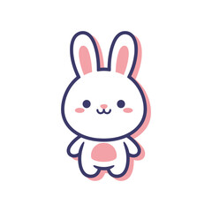 Obraz premium Adorable White Bunny Vector Illustration