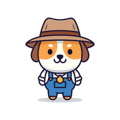 Obraz premium Cute Cartoon Dog Character Illustration