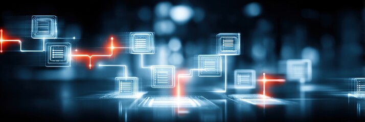 Fototapeta premium A leader applies planning logic to every task as database records progress and a graph highlights resource trends