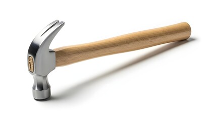 Plain Small Hammer Isolated on White Background Hand Tool
