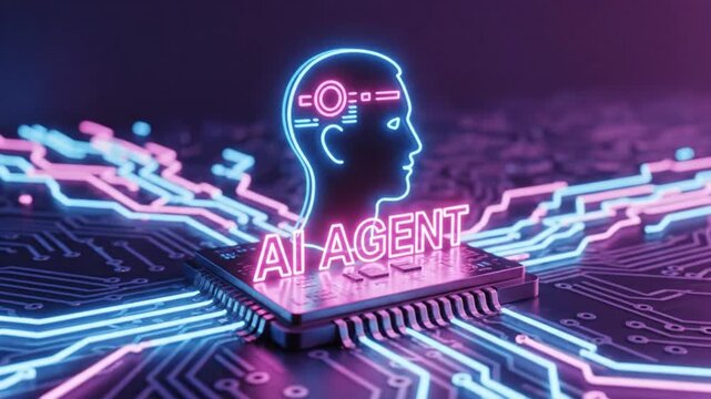 A futuristic video showcasing a human head with a circuit board and AI technology Connectioneering concept Footage