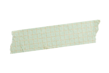 Torn Light Green Paper with a Grid Pattern on a Transparent Background