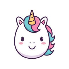 Obraz premium Adorable Cartoon Unicorn Illustration