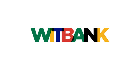 Fototapeta premium Witbank in the South Africa emblem. The design features a geometric style, vector illustration with bold typography in a modern font. The graphic slogan lettering.