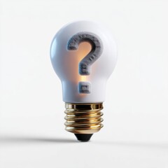 Light bulb with question mark symbolizing innovation and curiosity