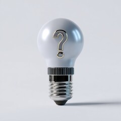 Light bulb with question mark symbolizing innovation and ideas