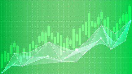 Finance data statistic chart growth technology trading investment abstract financial data chart growth technology green