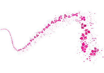 Romantic Pink Flower Glow Particle Swirl Effect on Transparent Background