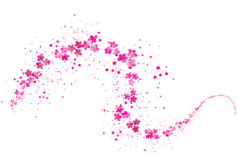 Romantic Pink Flower Glow Particle Swirl Effect on Transparent Background