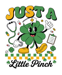 Funny St Patrick&rsquo;s Day Nurse Shamrock Cartoon