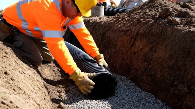 Underground Drainage Pipe Installation: Trench Construction Process