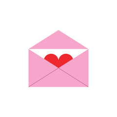 Pink envelope red hearth