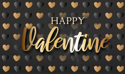 Greeting card to valentine with small hearts in background