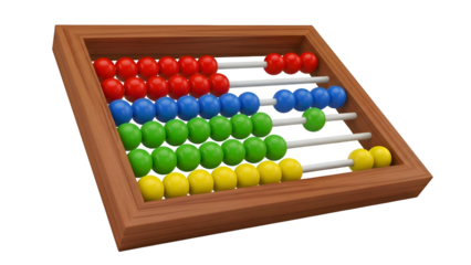 Colorful Abacus with Beads on Rods.