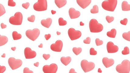 Scattered pink hearts