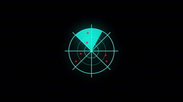 Digital searching system animation. Rader searching security concept animation icon. signal waves, searching icon with transparent background with alpha channel