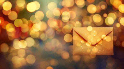 Innovative email marketing concept featuring a glowing envelope design and eye catching effects