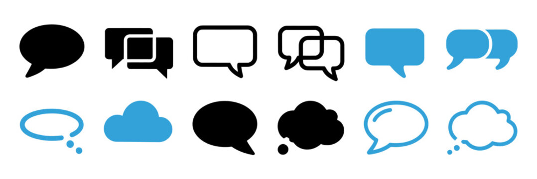 Set of diverse speech bubbles icons for communication