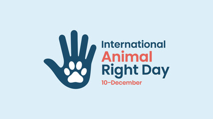 Fototapeta premium International Animal Right Day Symbol with Hand and Paw Print