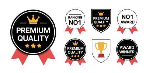Obraz premium Collection of Premium Quality Badges and Awards for Recognition