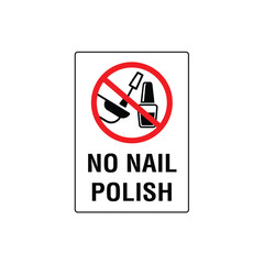 No Nail Polish Sign Vector Design Prohibition Warning Sticker
