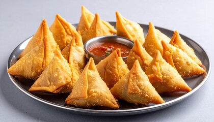 Delicious Samosas with Dipping Sauce - A Culinary Delight.