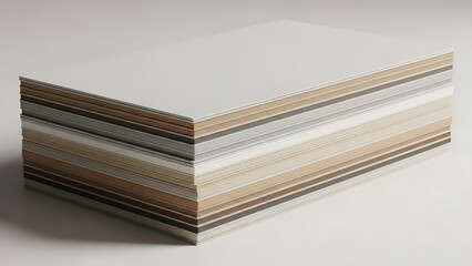 A Stack of Thin Material Samples Showing a Variety of Colors and Textures.