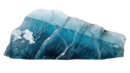 Large Glacier Iceberg with Blue Tones and Snow