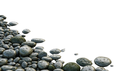 Smooth Wet Pebbles Stacked Corner Background