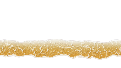 Ocean wave crest with foam on white background