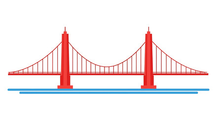 Obraz premium Iconic Golden Gate Bridge in San Francisco California with red towers and cables.