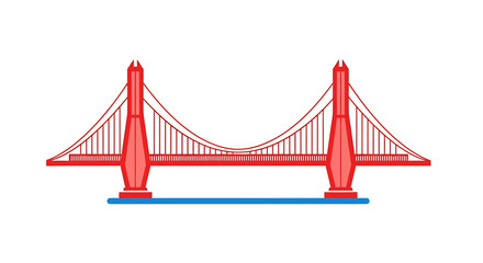 Iconic Golden Gate Bridge structure in San Francisco California.