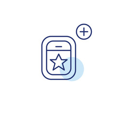 Airplane seat upgrade with view. Add trip updates. Window and plus. Pixel perfect, editable stroke vector icon