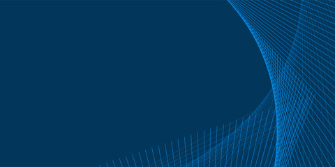 A modern abstract background featuring rotating parallel line groups on a blue backdrop. The dynamic composition leaves space for text on the left, creating a stylish and versatile vector design.