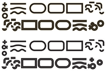 City road and highway top view. Transport icons. Aerial view of asphalt street and Road from above with footpaths and crossroads. Circle, Roundabout and curve roadway parts of single and double roads.