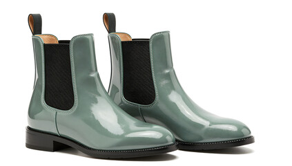 Stylish Ankle Boots: A pair of sleek, elegant ankle boots sit, showcasing their refined design. The boots exude sophistication.