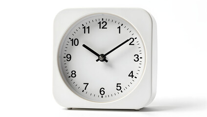 Simple Clock: A minimalist white clock, with black hands, telling time with its sleek design.